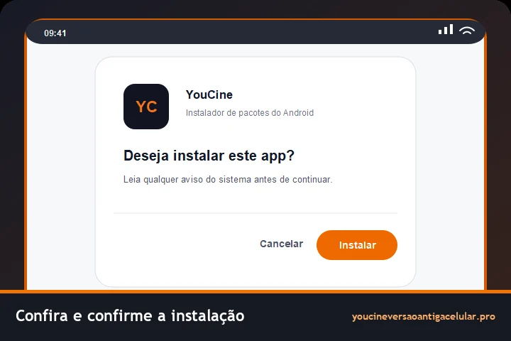 Tela do Android pedindo confirmação para instalar o APK
